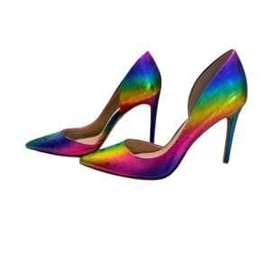 New Vibrant Rainbow Women's High Heels 7.5